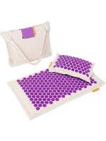 Набор массажный коврик и подушка Comfox Premium лен-фиолетовый