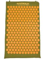 Массажный акупунктурный коврик Atletika24 зелено-оранжевый