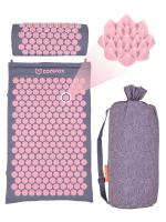 Набор массажный коврик и подушка Comfox серо-розовый
