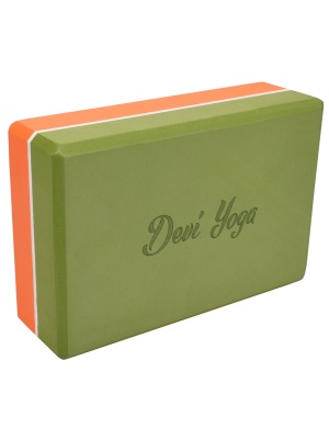 Блок для йоги Devi Yoga оранжево-зеленый