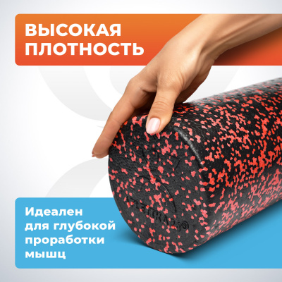 Ролик массажный для йоги и фитнеса Atletika24 15*60 см, красно-черный
